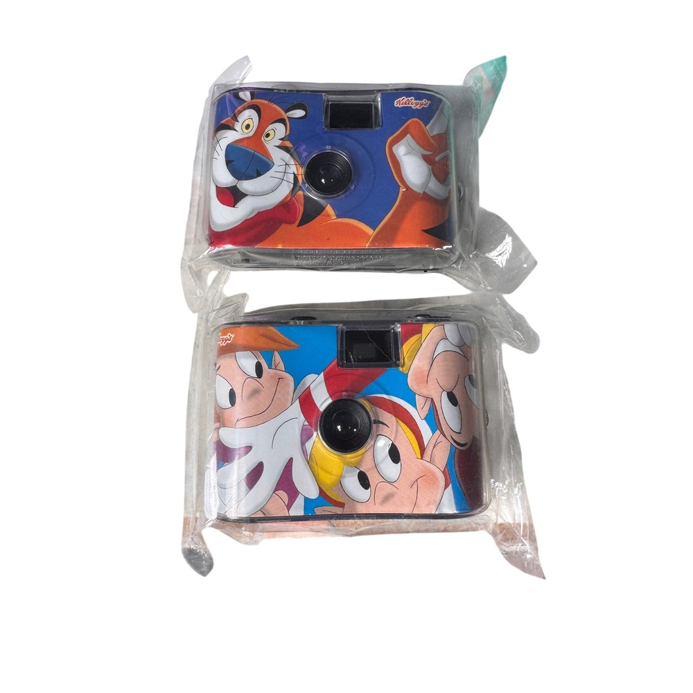 Kellogg's Tony the Tiger Snap Crackle Pop 35mm Film Cameras Set of 2 Sealed 2005